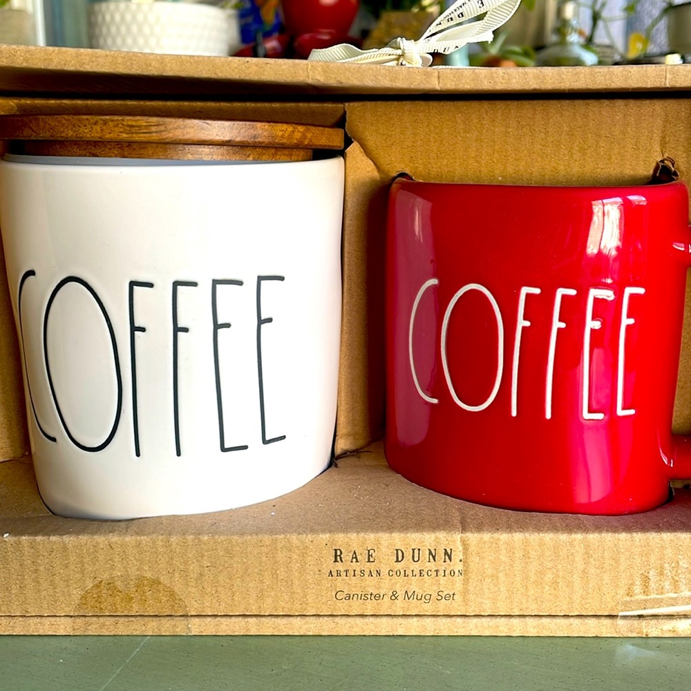 Rae Dunn Canister and Mug Set